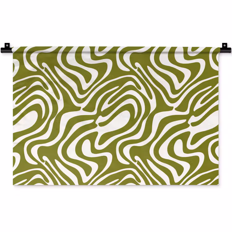 Wandkleed - Lijnpatroon - Groen - Organisch — 1