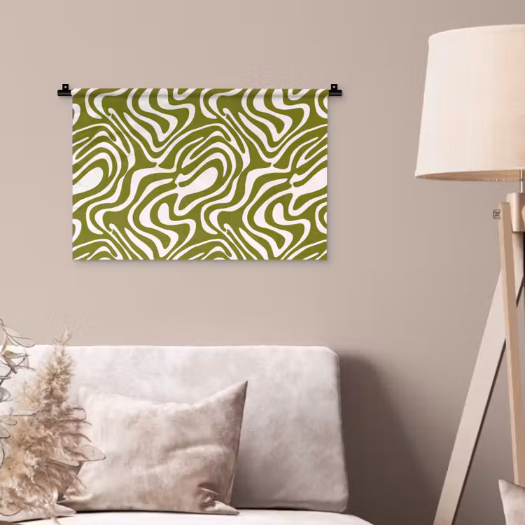 Wandkleed - Lijnpatroon - Groen - Organisch — 2