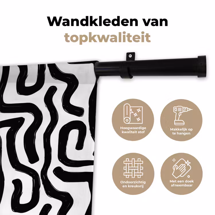 Wandkleed - Modern - Lijnen - Zwart — 3