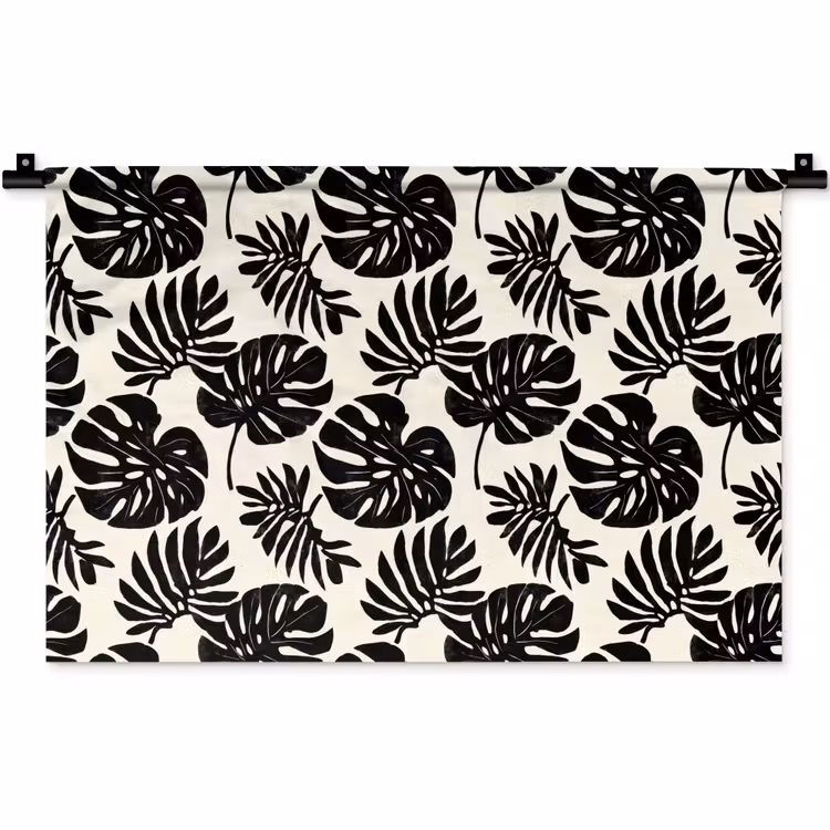 Wandkleed - Modern - Monstera - Zwart — 1