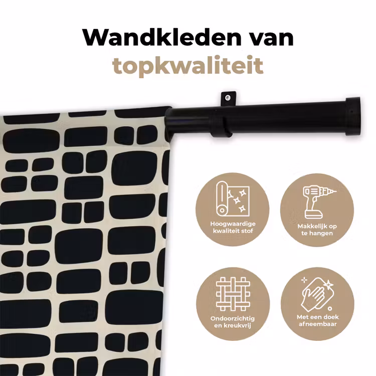 Wandkleed - Modern - Organisch - Zwart — 3