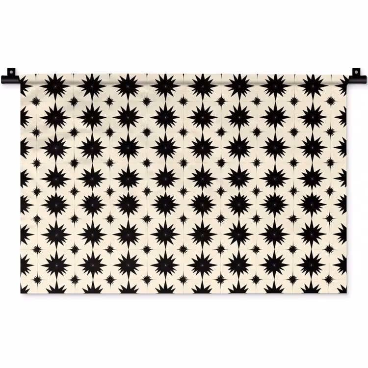 Wandkleed - Stervormen - Geometrisch - Zwart — 1
