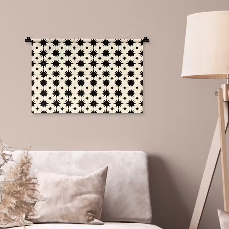 Wandkleed - Stervormen - Geometrisch - Zwart — 2