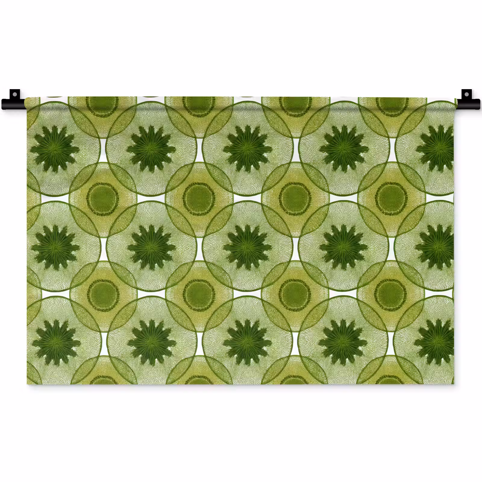 Wandkleed - Cirkels - Patroon - Groen — 1