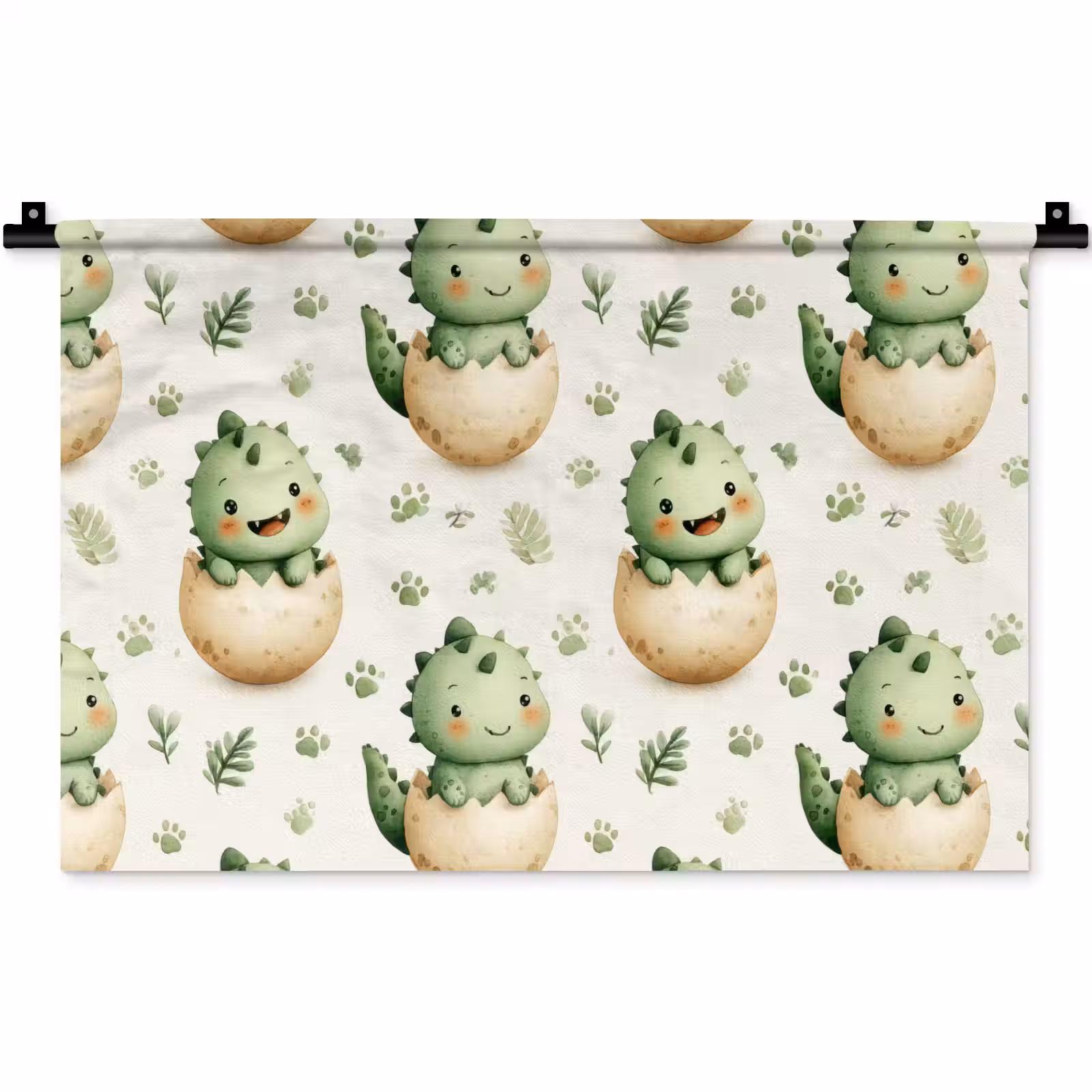 Wandkleed - Dino - Eieren - Groen — 1