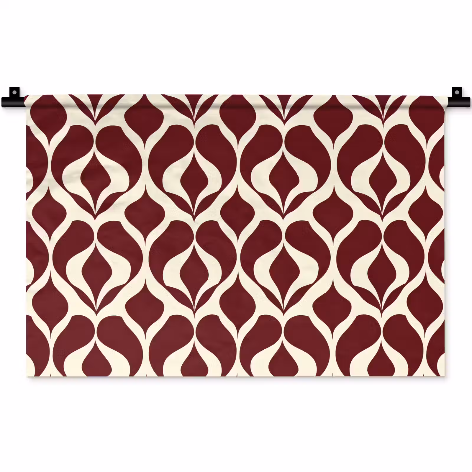 Wandkleed - Rood - Druppelpatroon - Grafisch — 1