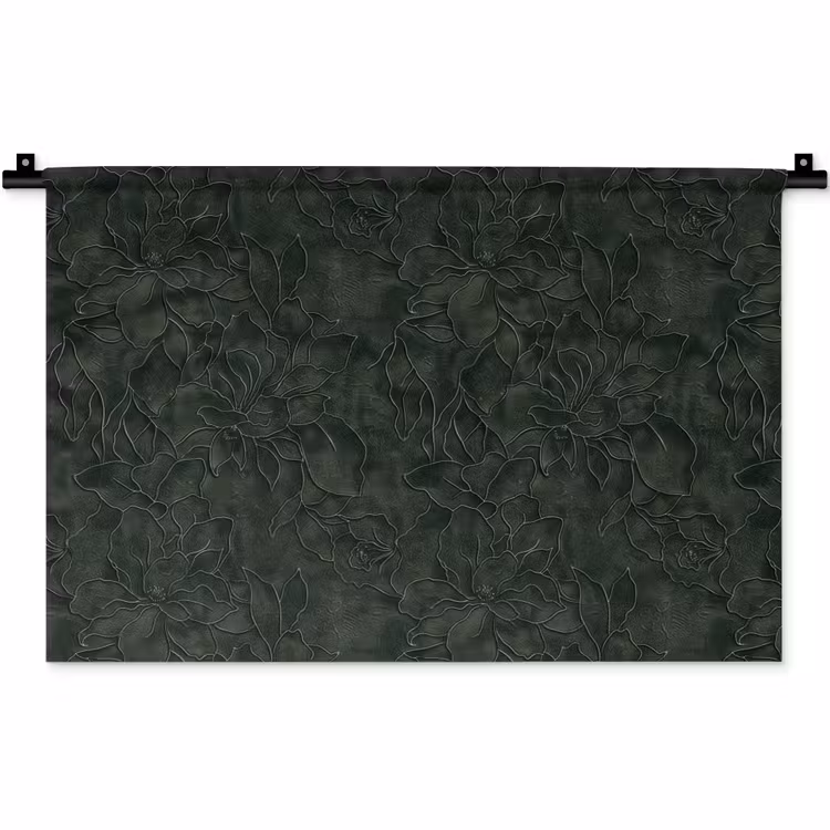 Wandkleed - Bloemen - Lijnen - Groen — 1