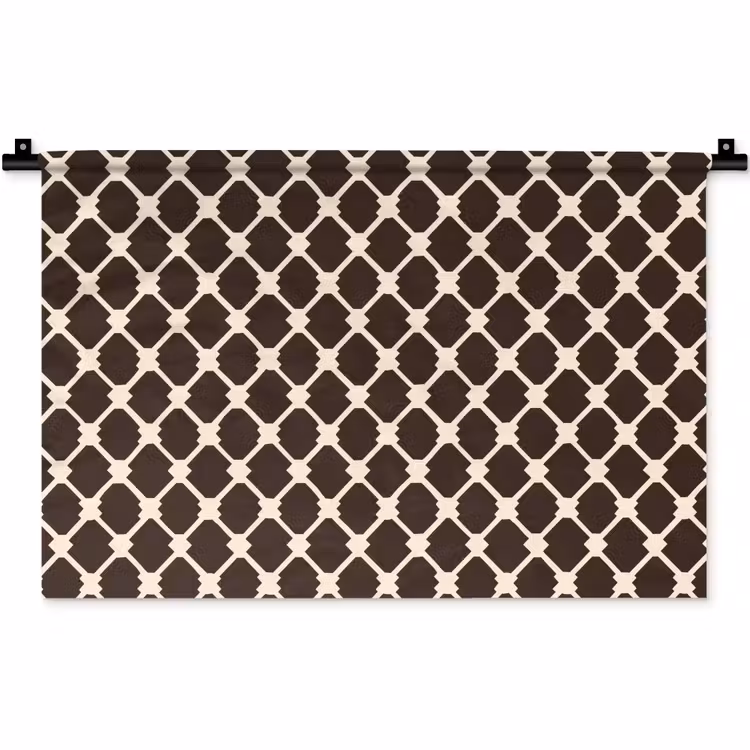 Wandkleed - Bruin - Ruitpatroon - Geometrisch — 1