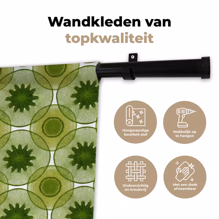 Wandkleed - Cirkels - Patroon - Groen — 3