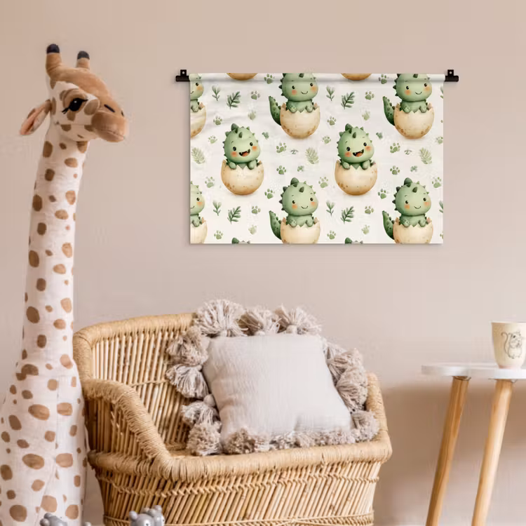 Wandkleed - Dino - Eieren - Groen — 5