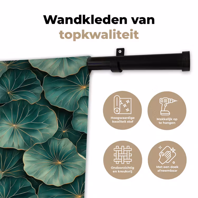 Wandkleed - Patroon - Bladeren - Groen — 3