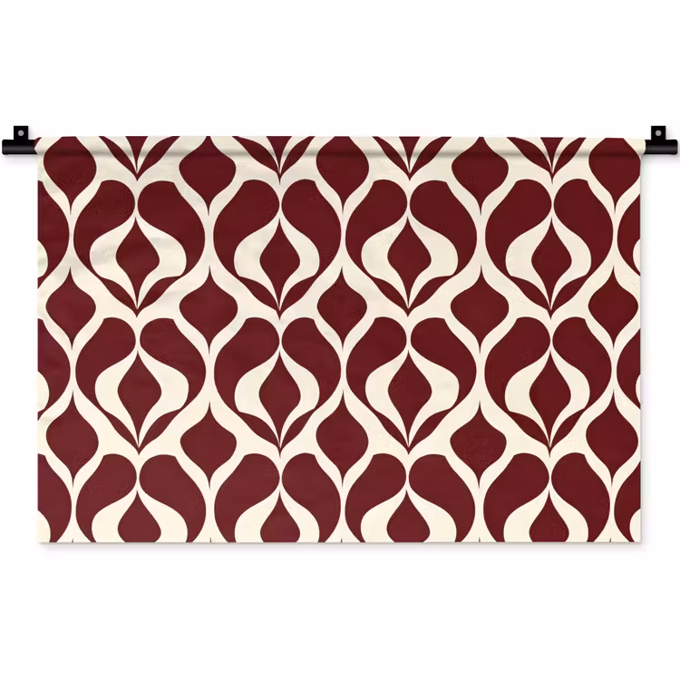 Wandkleed - Rood - Druppelpatroon - Grafisch — 1