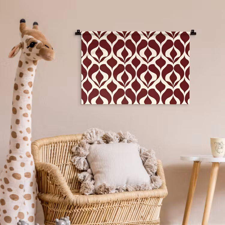 Wandkleed - Rood - Druppelpatroon - Grafisch — 5