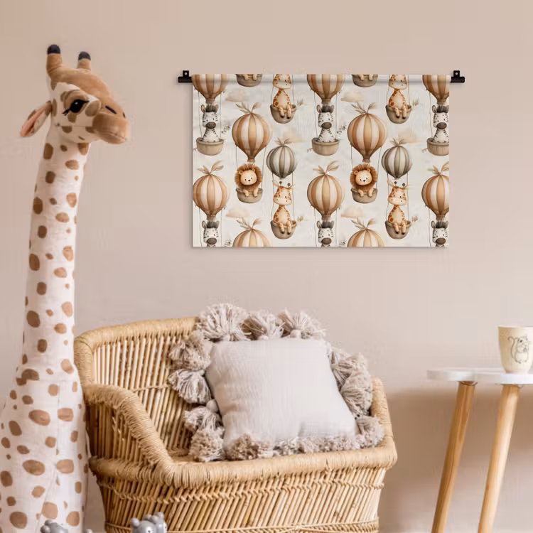Wandkleed - Safari - Luchtballonen - Taupe — 5