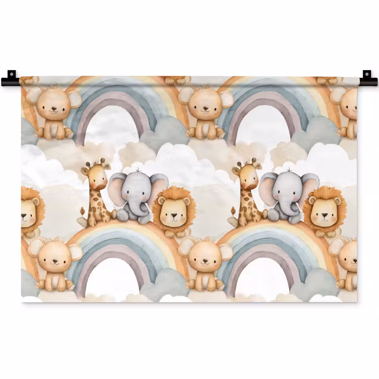 Wandkleed - Safari - Regenboog - Kleurrijk — 1