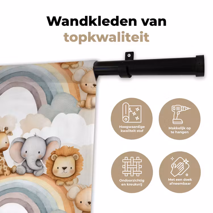 Wandkleed - Safari - Regenboog - Kleurrijk — 3