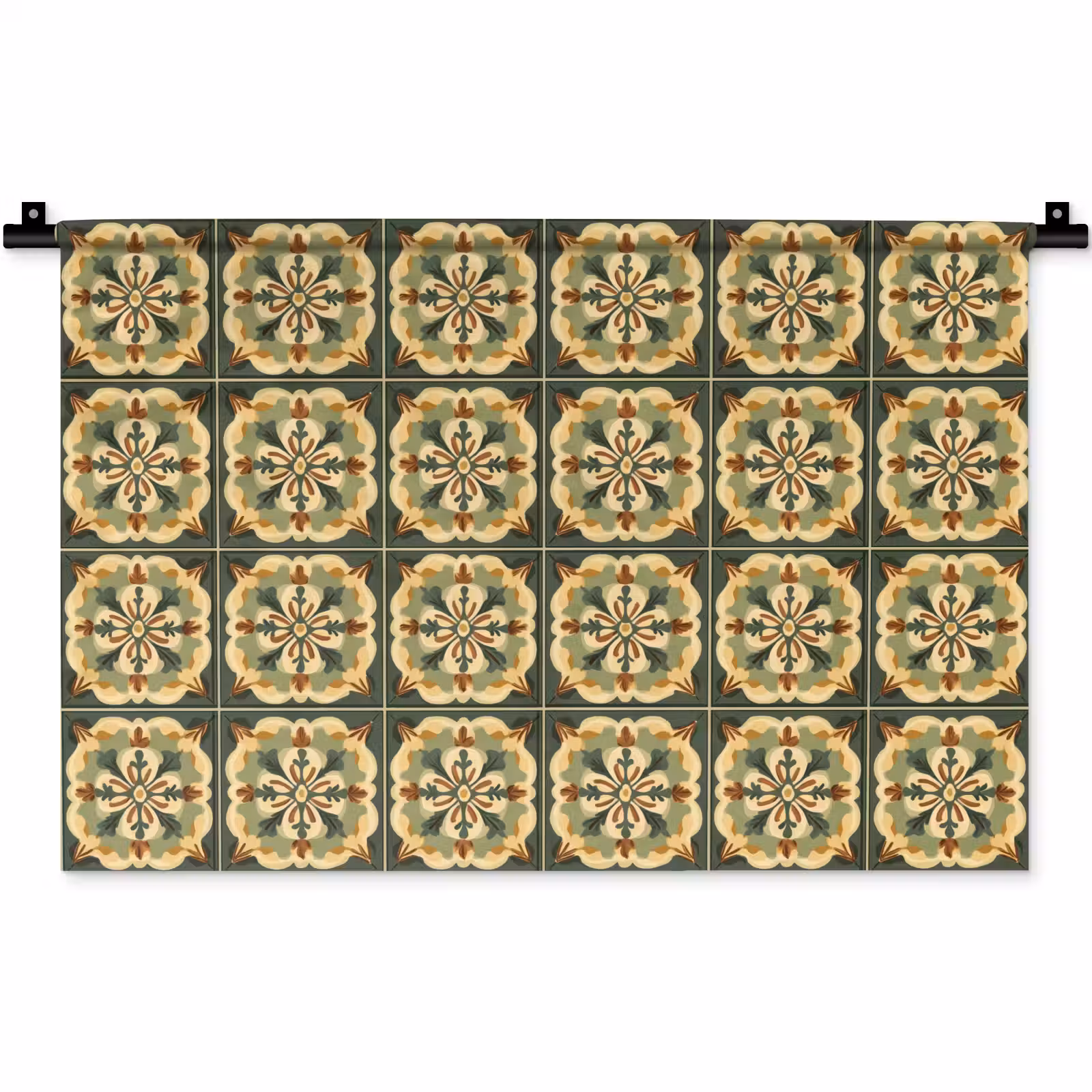 Wandkleed - Ornament - Patroon - Groen — 1