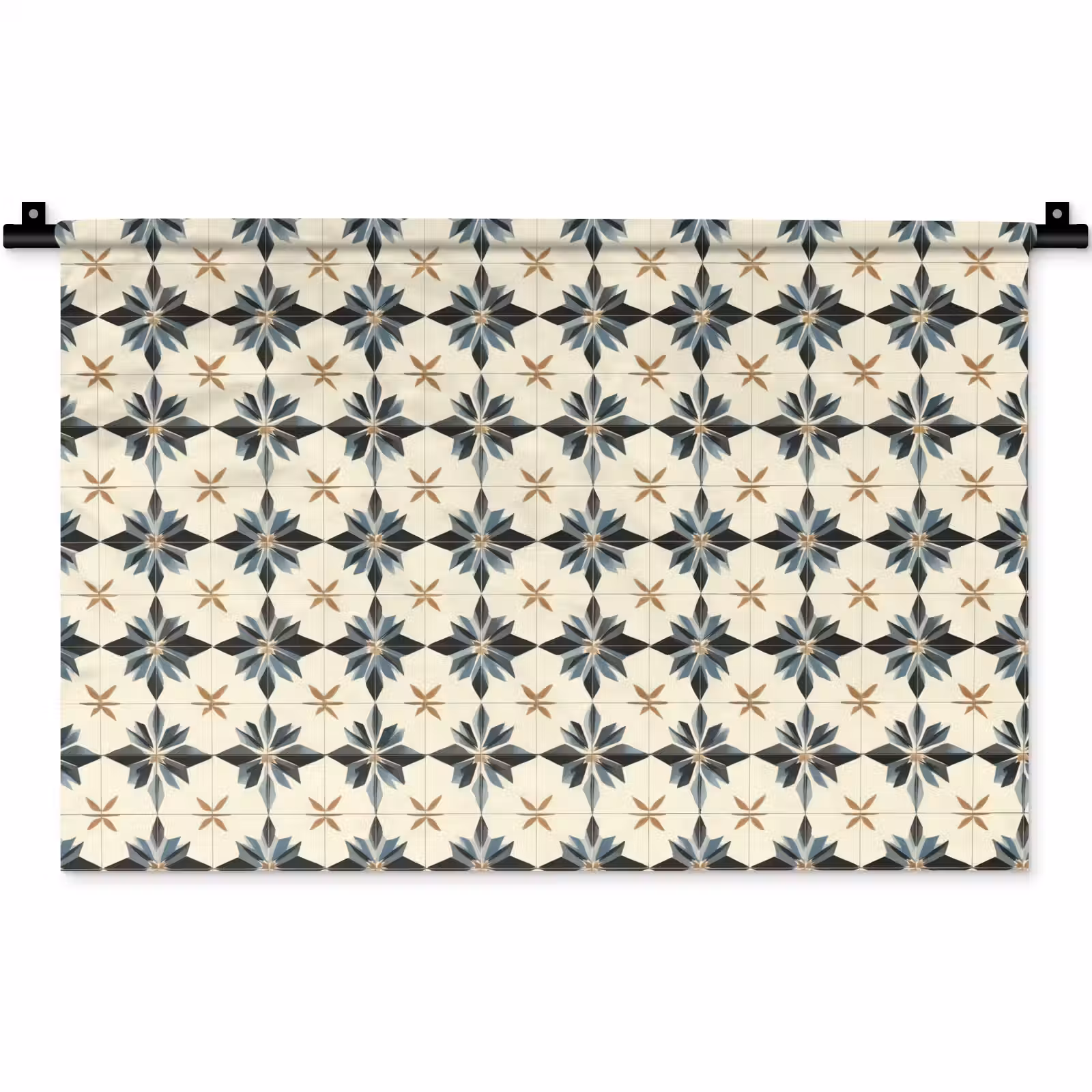 Wandkleed - Sierlijk - Ornament - Blauw — 1