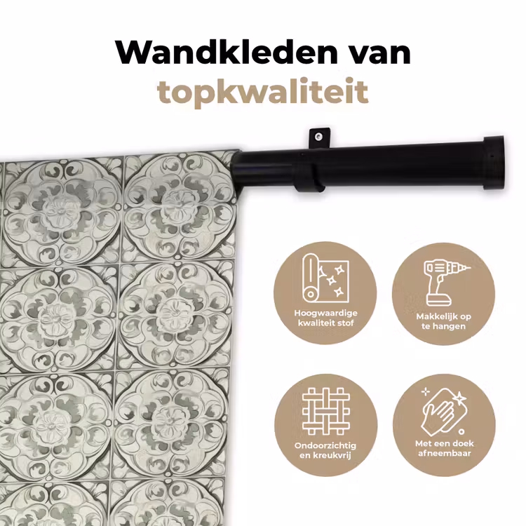 Wandkleed - Krulornament - Tegel - Groen — 3