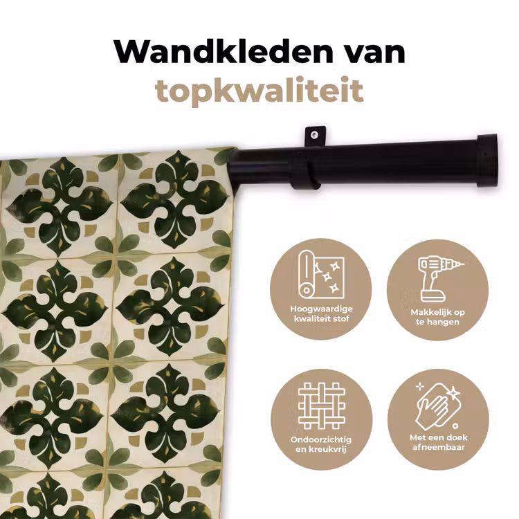 Wandkleed - Patroon - Tegel - Groen — 3