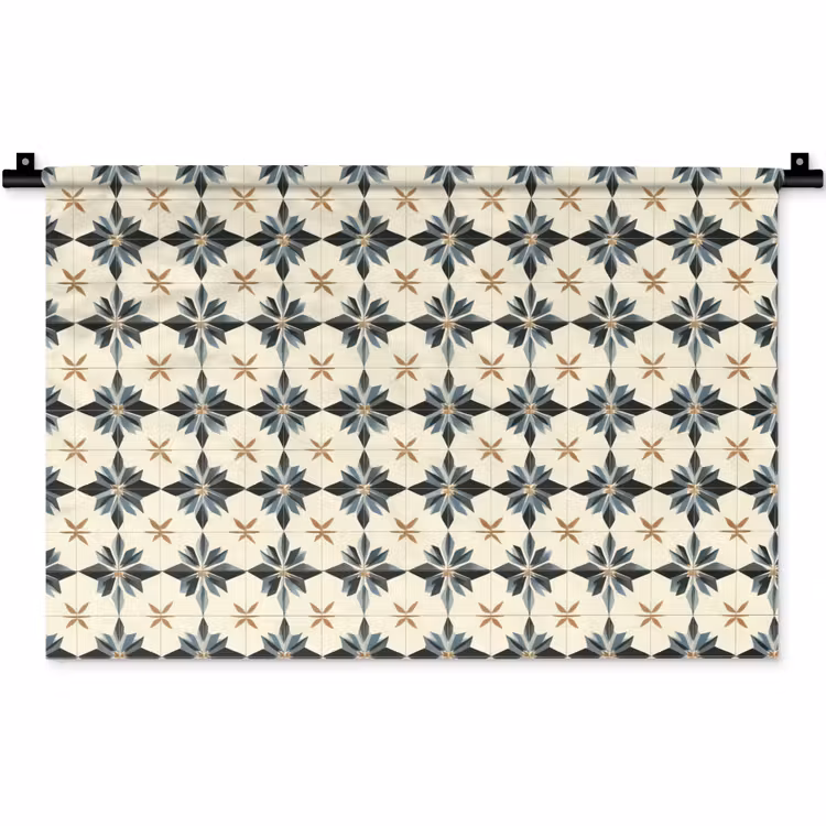 Wandkleed - Sierlijk - Ornament - Blauw — 1