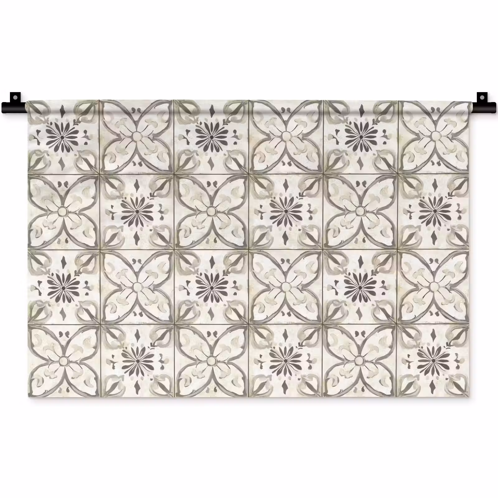 Wandkleed - Antiek - Tegel - Beige — 1