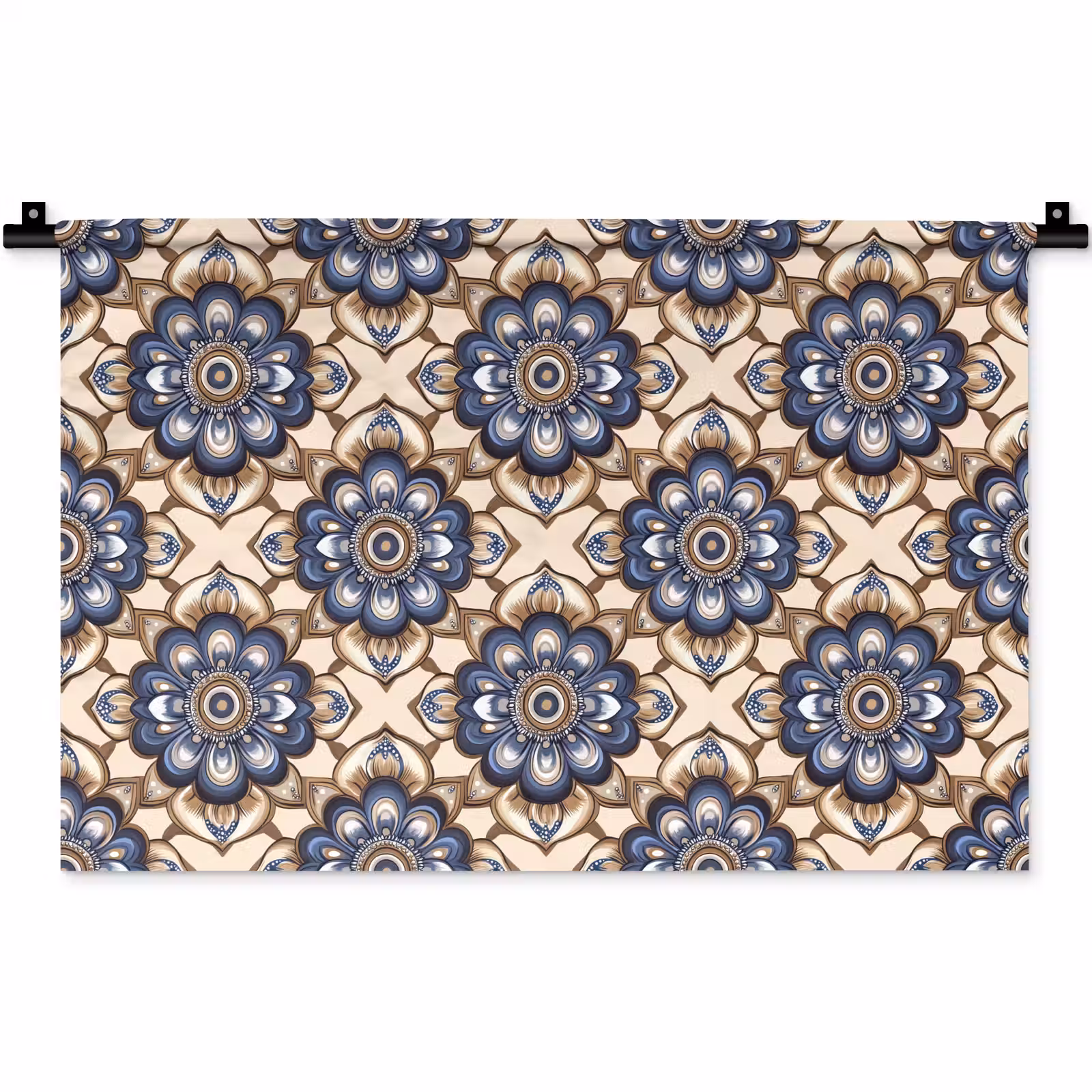 Wandkleed - Floraal - Ornament - Blauw — 1