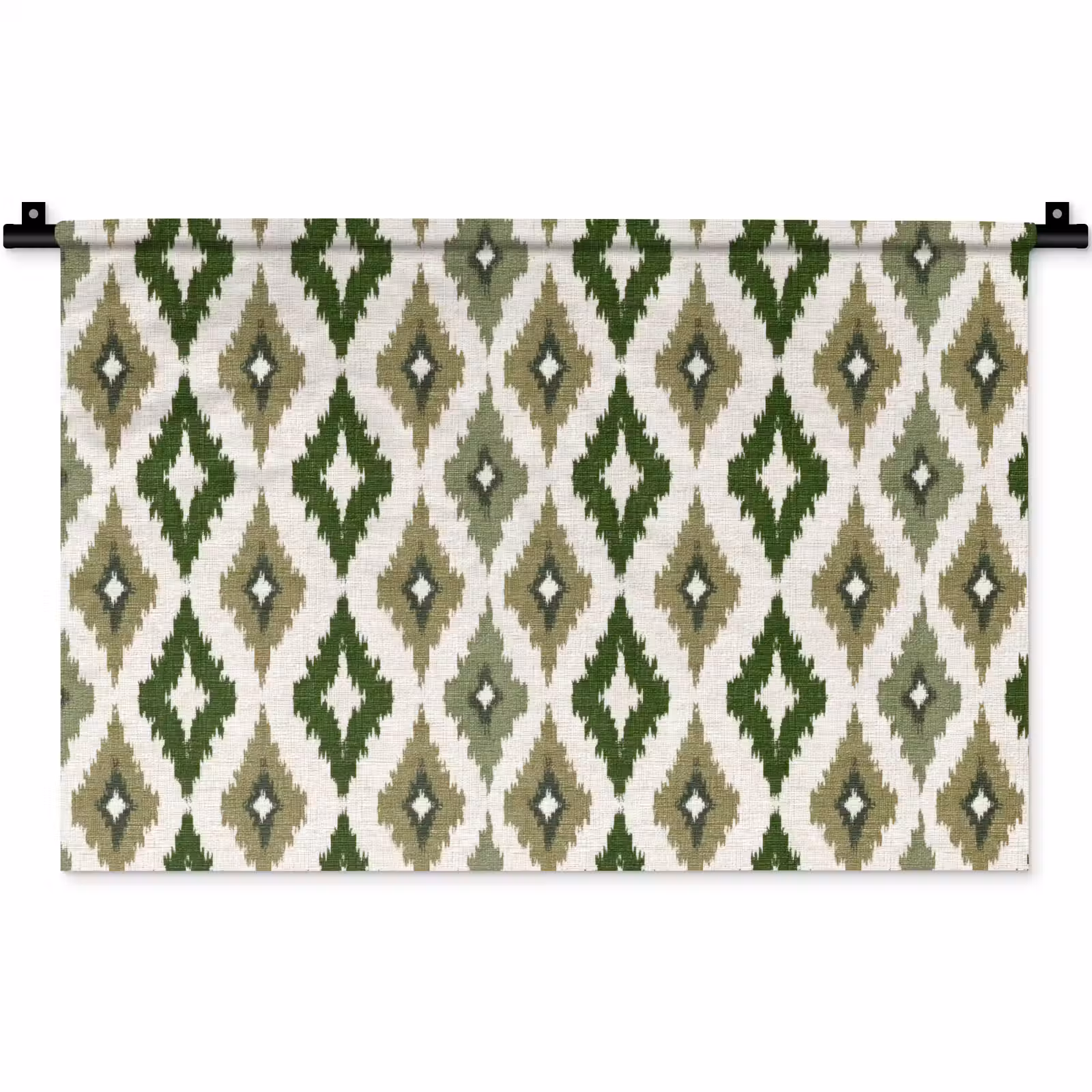 Wandkleed - Geografisch - Ruitmotief - Groen — 1