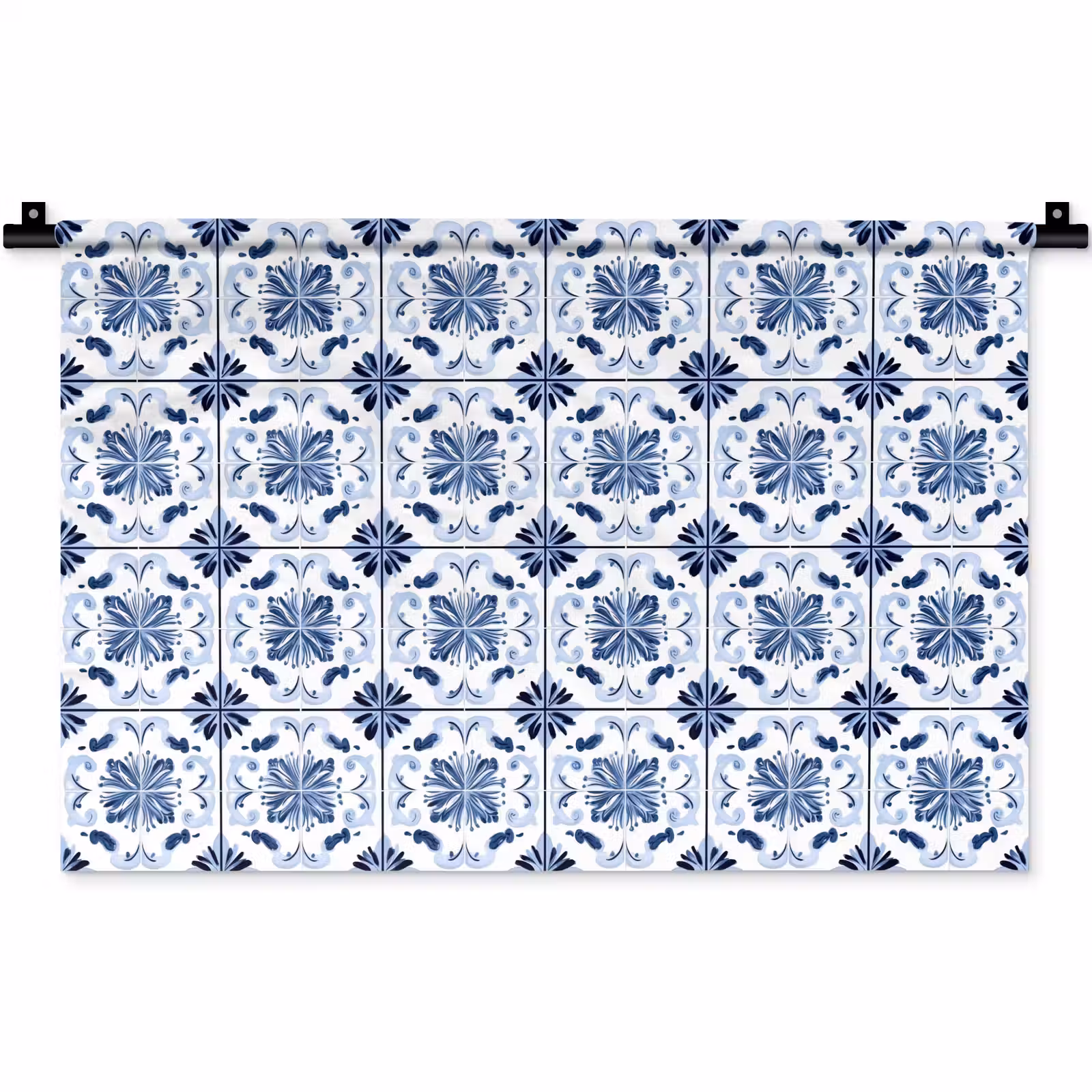 Wandkleed - Patroon - Tegel - Blauw — 1
