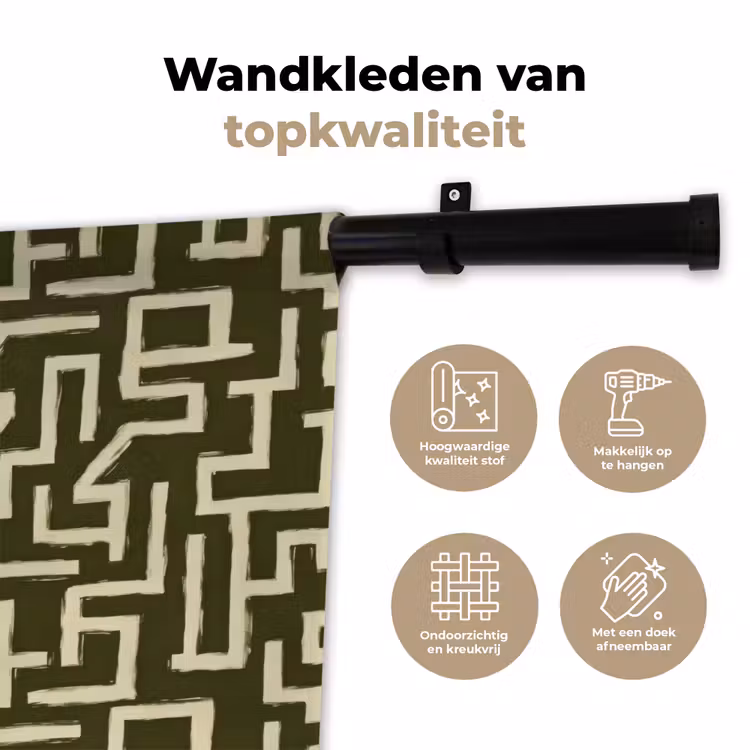 Wandkleed - Abstract - Lijnen - Groen — 3