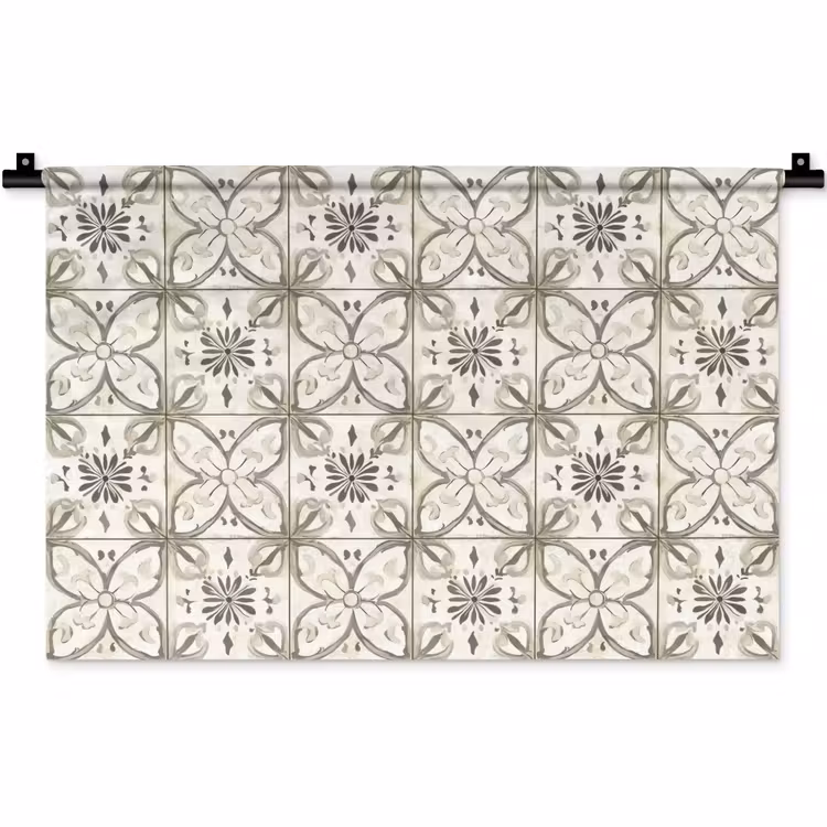 Wandkleed - Antiek - Tegel - Beige — 1