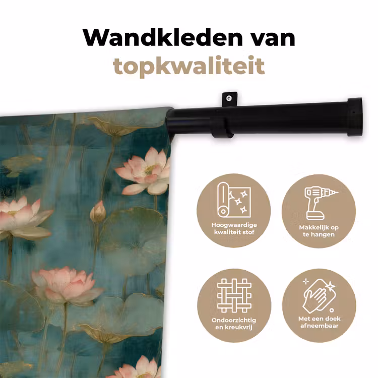 Wandkleed - Botanisch - Bloemen - Roze — 3