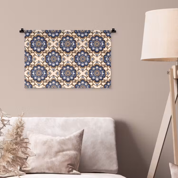Wandkleed - Floraal - Ornament - Blauw — 2