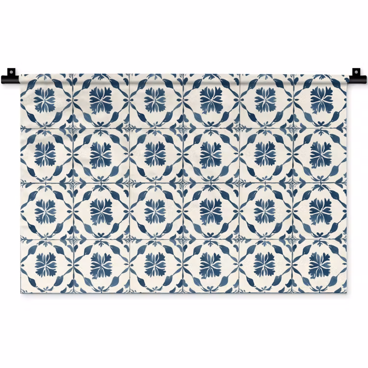 Wandkleed - Grafisch - Tegel - Blauw — 1