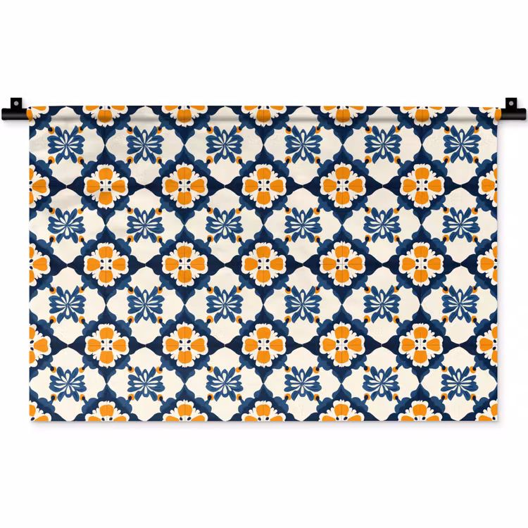 Wandkleed - Klassiek - Geometrisch - Blauw — 1