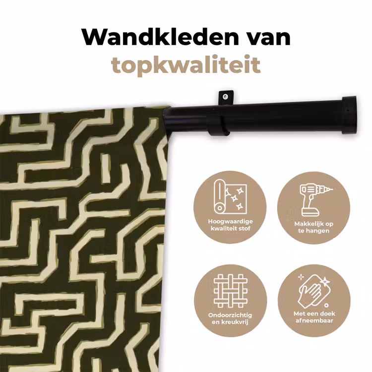 Wandkleed - Lijnen - Abstract - Groen — 3