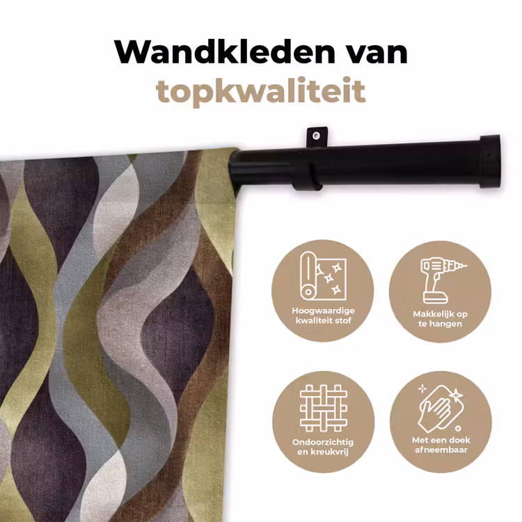 Wandkleed - Retro - Banen - Kleurrijk — 3