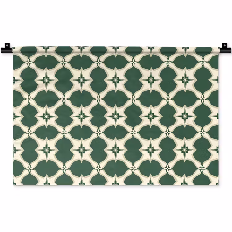 Wandkleed - Tegel - Klassiek - Groen — 1
