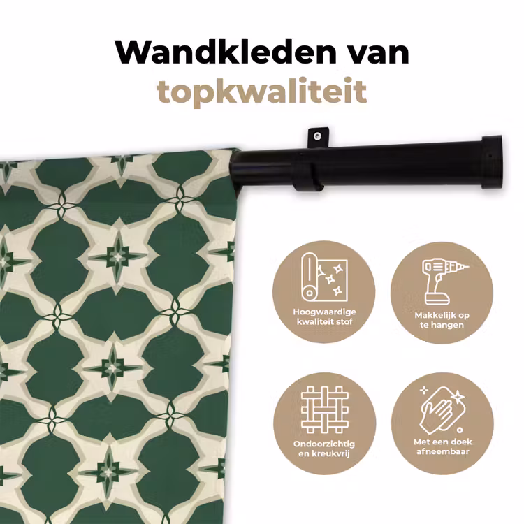 Wandkleed - Tegel - Klassiek - Groen — 3