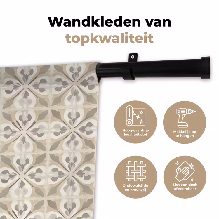 Wandkleed - Tegel - Motief - Beige — 3