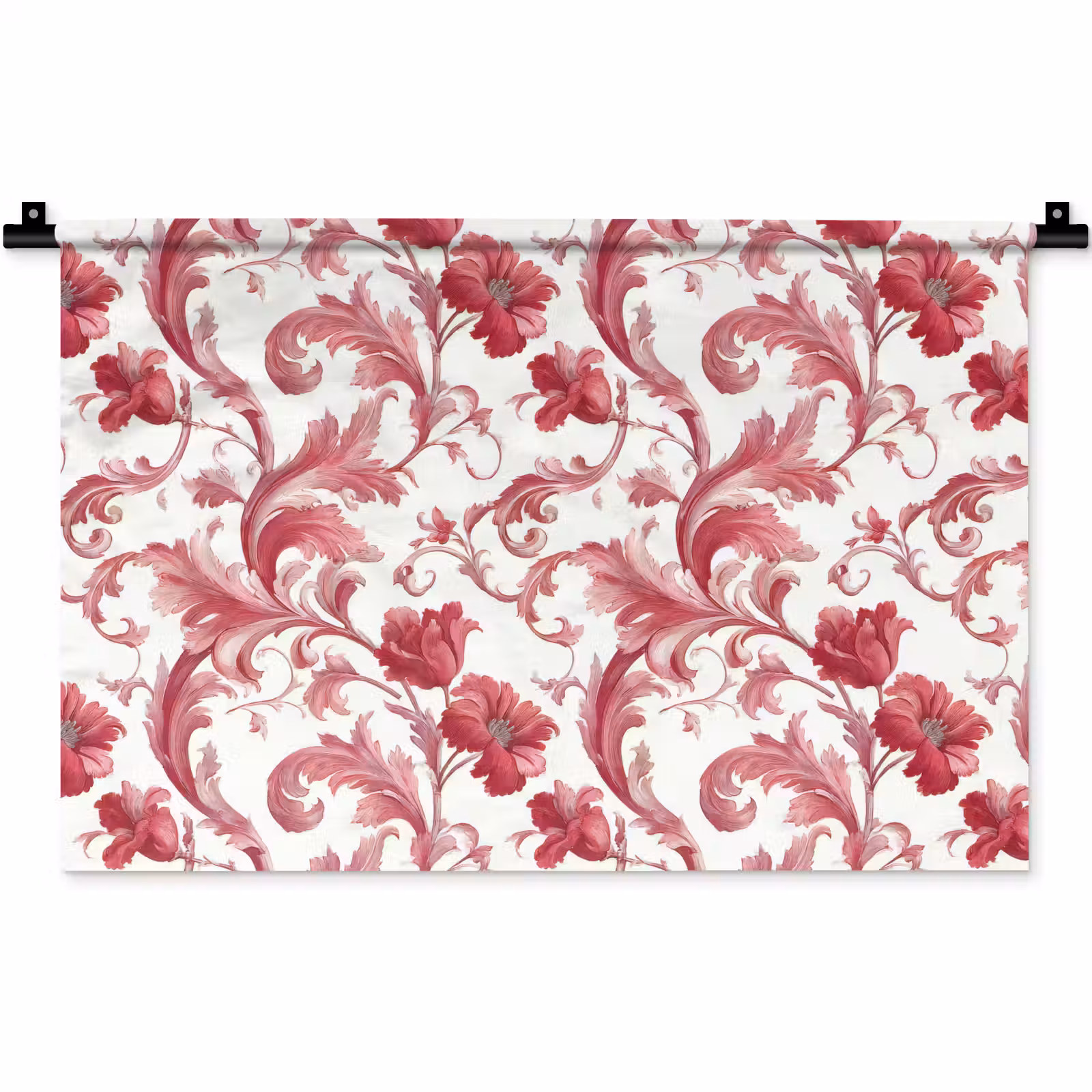Wandkleed - Barok - Patroon - Rood — 1