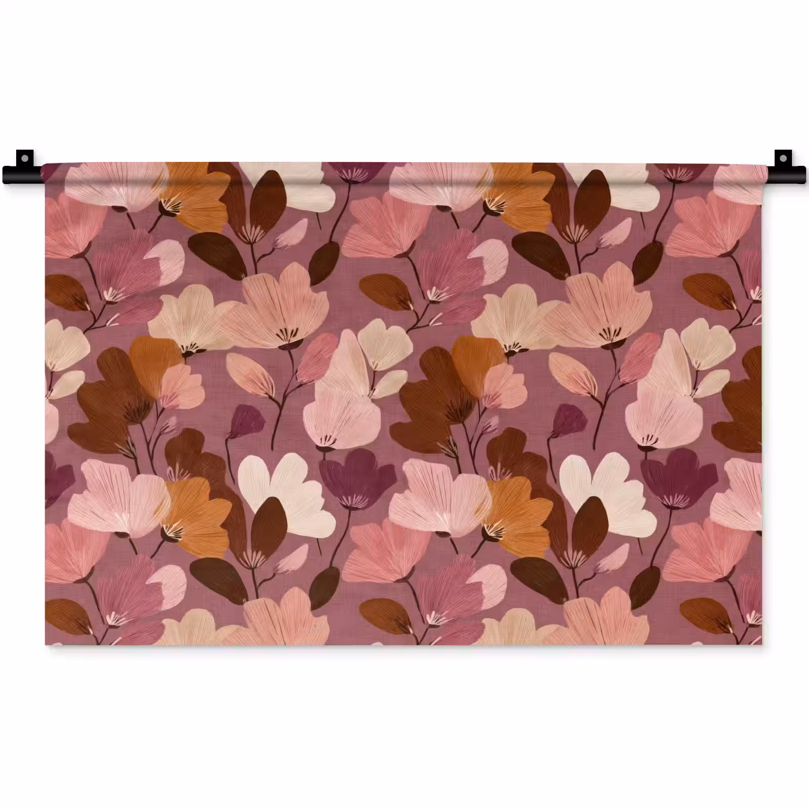 Wandkleed - Bloem - Patroon - Roze — 1