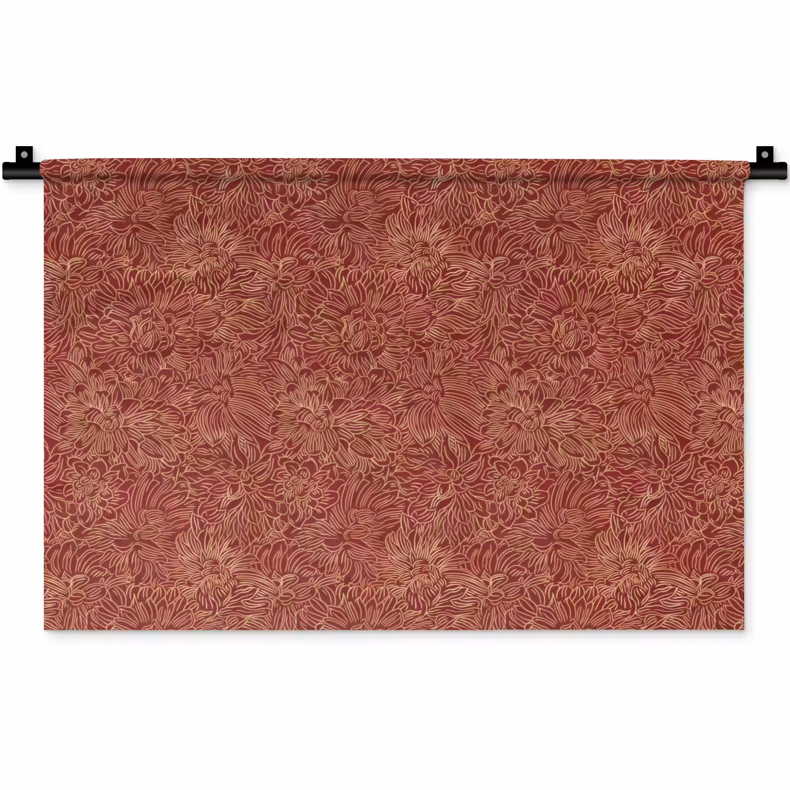 Wandkleed - Bloemen - Motief - Rood — 1