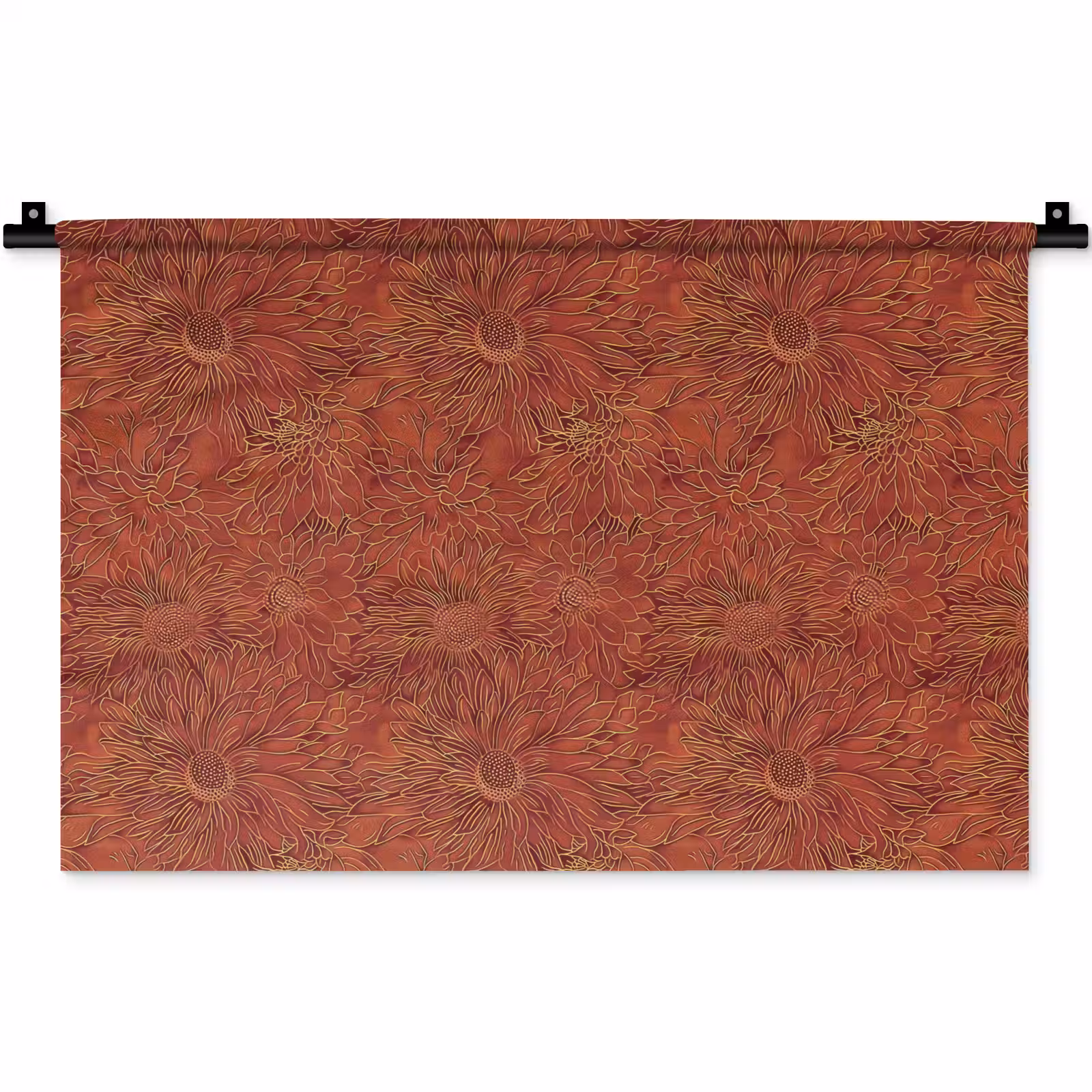 Wandkleed - Oosters - Bloemen - Terracotta — 1