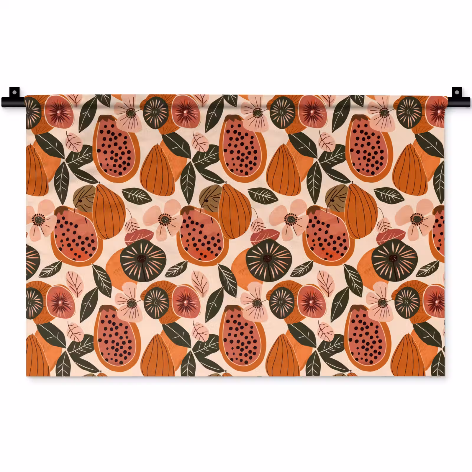 Wandkleed - Papaja - Bloesem - Oranje — 1