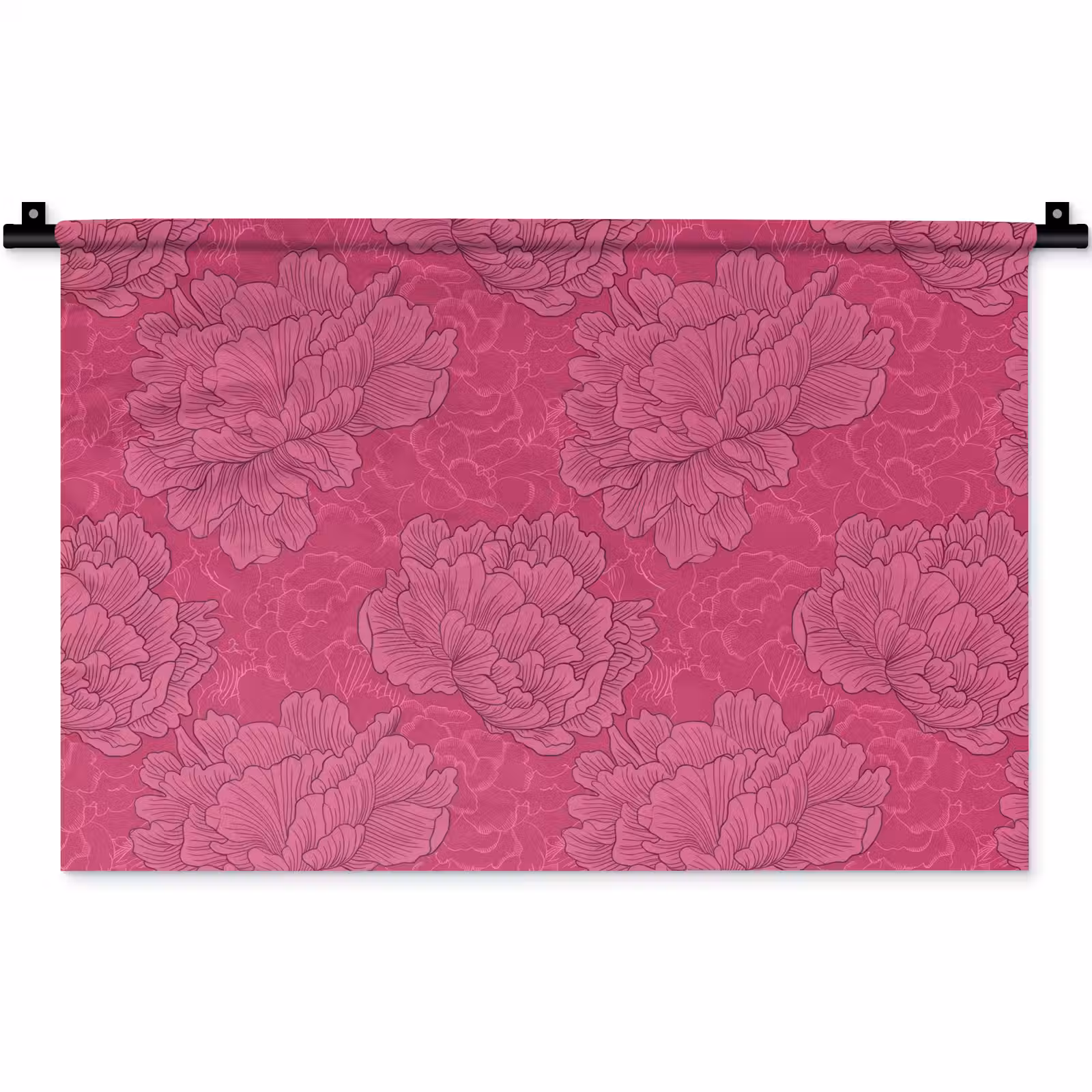Wandkleed - Pioenrozen - Energiek - Roze — 1