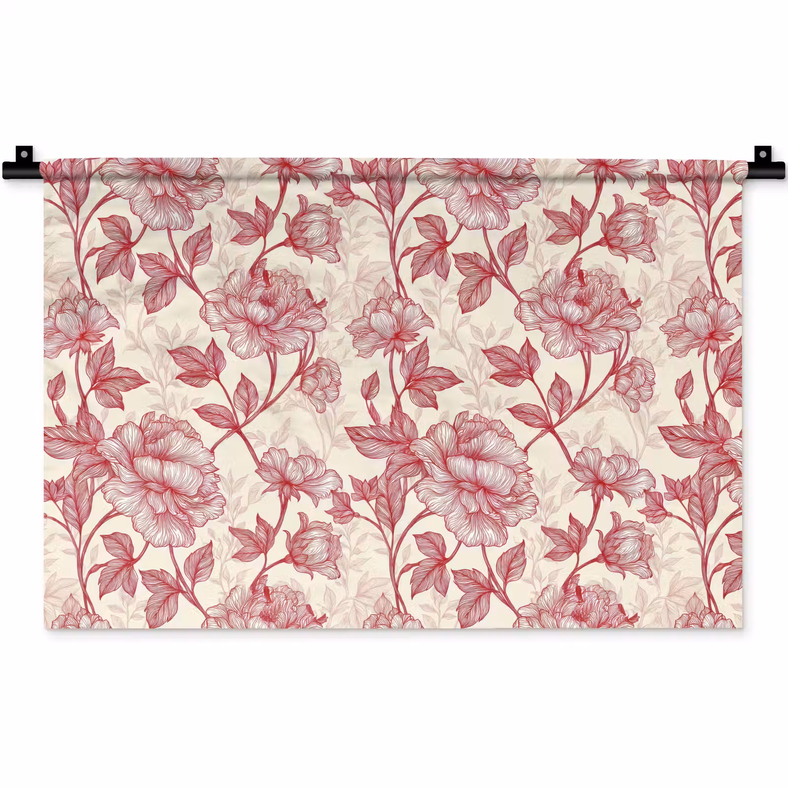 Wandkleed - Pioenrozen - Modern - Rood — 1