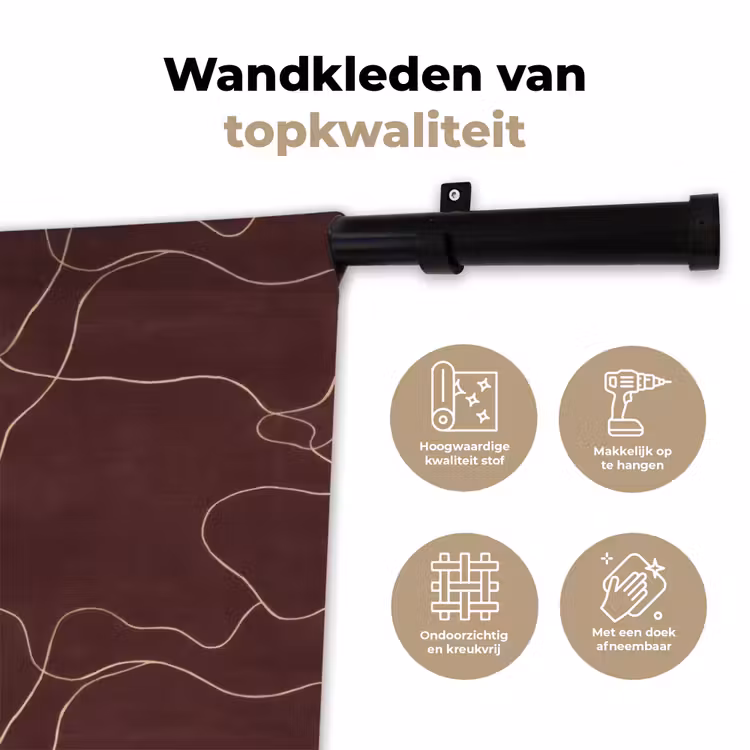 Wandkleed - Abstract - Modern - Bruin — 3