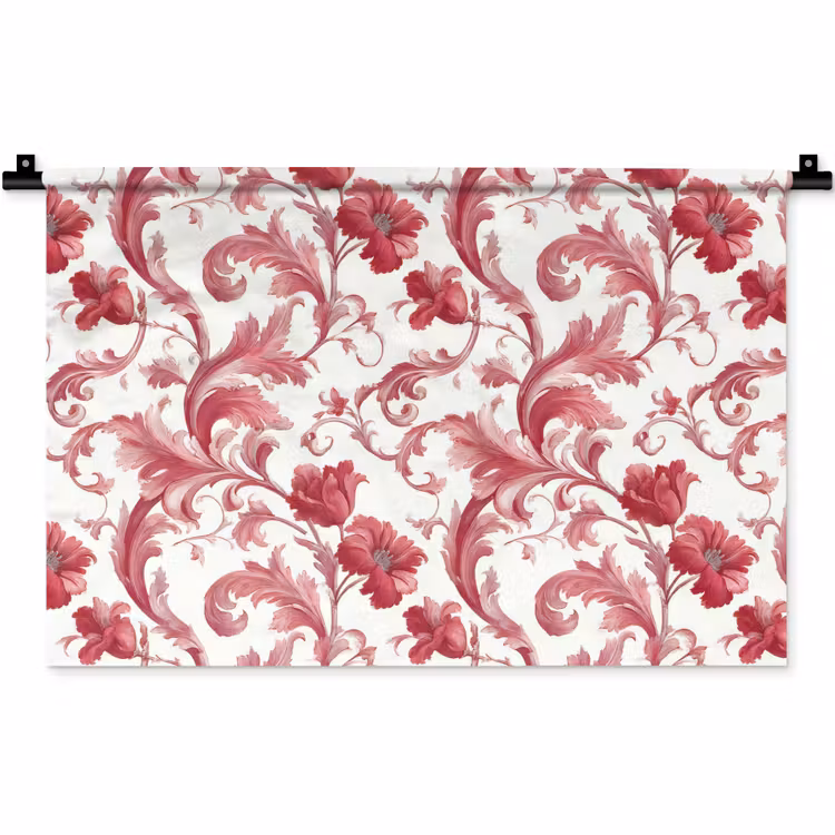 Wandkleed - Barok - Patroon - Rood — 1