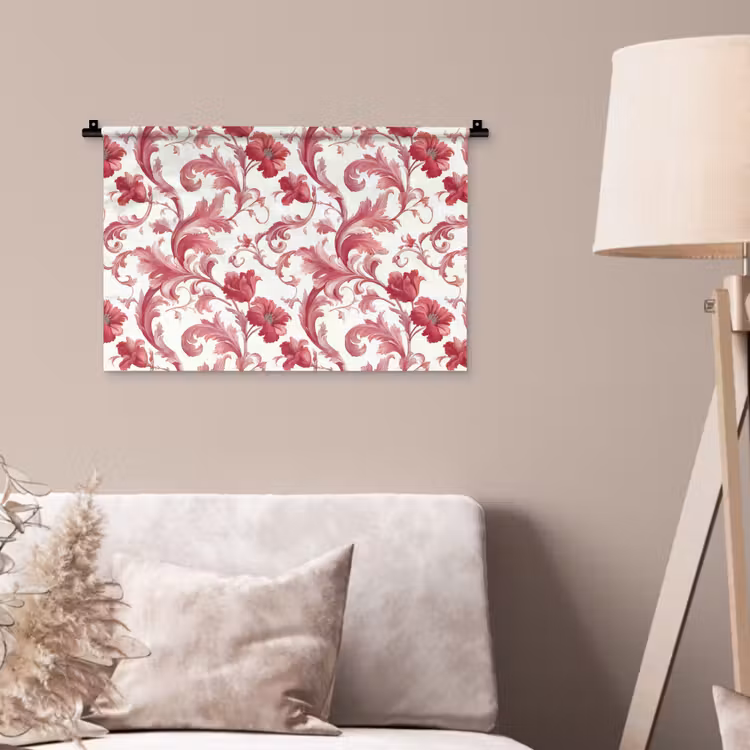 Wandkleed - Barok - Patroon - Rood — 2